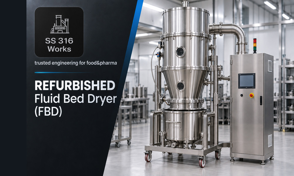 Refurbished Fluid Bed Dryer FBD Supplier in India