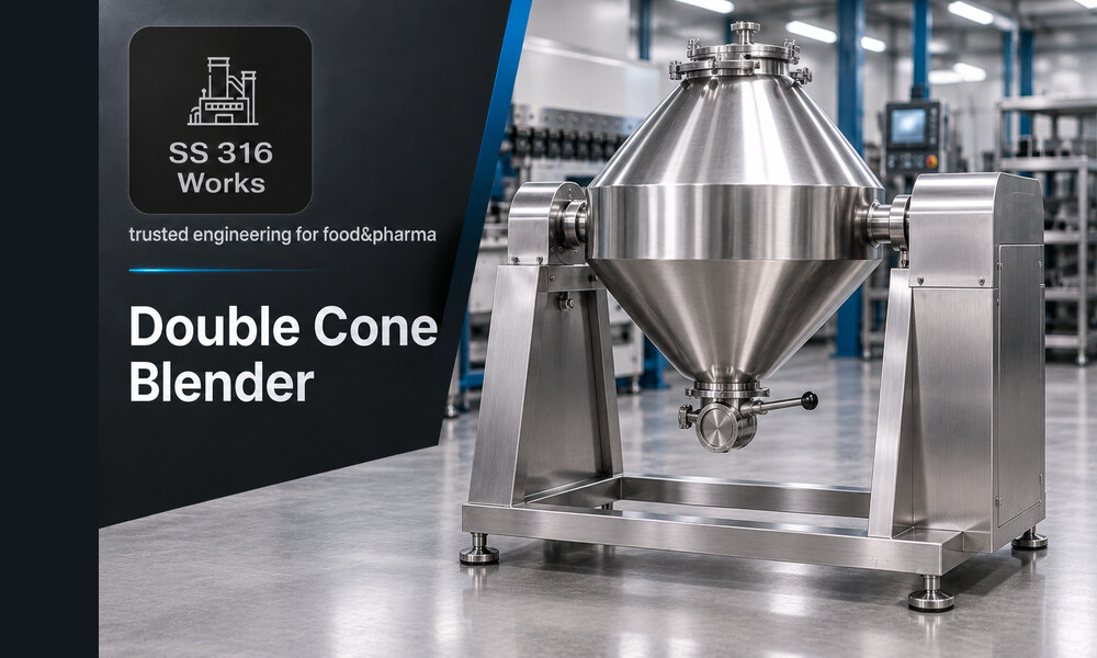 SS316 Double Cone Blender Manufacturer in India