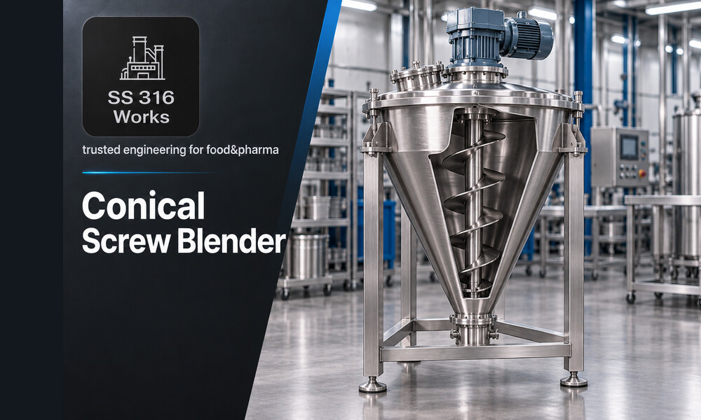 SS316 Conical Screw Blender Manufacturer in India